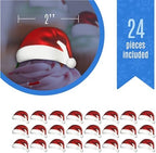 Sugar Robot Santa Hat Cupcake Toppers - Christmas Cake Decorations Edible - Christmas Cupcake Toppers - Cake Topper - Decoration Made in the USA - Premium Crafted - 24 Pcs Pack