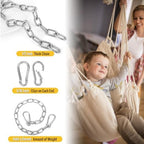 2 Pack 1/5 Inch Heavy Duty Chains, 30 Inch Swing Extension Chain with Carabiners, Adjustable 440LB Metal Hanging Chain for Indoor Outdoor Porch Swing Hammock Chair Punching Bags Gym Machines