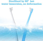 2Pcs End Tuft Toothbrush, Soft Wisdom Toothbrush for Adult, End Tapered Orthodontic Tooth Brush for Periodontal, Interdental Interspace, Dental Detail Cleaning (Blue White)