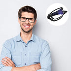 EXCEART - 2.50 Nearsighted Glasses Folding Reading Glasses Black Myopia Glasses Long Distance Eyeglasses with Portable Case