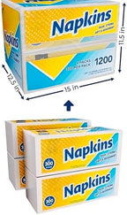Napkins Paper Napkins, 1200 Count, Thick Strong Soft Absorbent, 4 Packs of 300, 11.4 x 12.5 Inches, 1-Ply