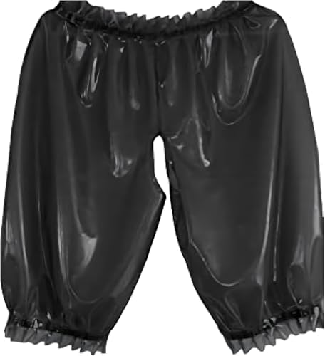 Black Sexy Boxer Latex Pants Rubber Shorts Lingerie Party Role Playing