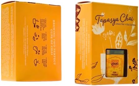 Boston Chai Party Tapasya Chai Kit – The Real Way to Make Authentic Indian Masala Chai, Gift Set with Fair-Trade Assam Tea & Handcrafted Spice Blend | Small-Batch, Ethically-Sourced