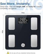 GE Smart Scale for Body Weight and Fat, Digital Bathroom Scales BMI Body Fat - Bluetooth 13 Body Composition Monitor for Muscle Mass People with App, Accurate 400lb Weighing, 3 Battery