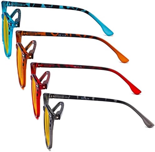 Eyekepper Ladies Reading Glasses - 4 Pack Large Square Readers for Women