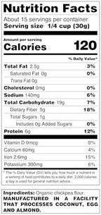 Organic Chickpea Flour 1lb (454 g) USDA Organic Gluten Free Grain free Non GMO Kosher Pack of 1 | Just About Foods