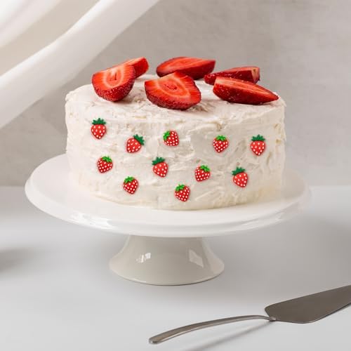 Foowztao24 Pack Strawberry Cupcake Toppers Resin Strawberry Cupcake Picks for Fruit Strawberry Birthday Decorations for Baby Shower Kids Party Supplies