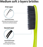 EasyHonor Huge Head Toothbrush, with Medium Soft Britles for Adult. (Charcoal Bristles,8 Packs)