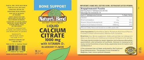 Liquid Calcium Citrate 1000mg with D3 16 fl oz Liquid Blueberry