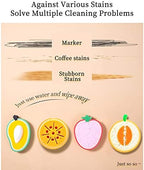 WishLotus 4Pcs Dish Cleaning Sponges, Cute Fruit-Shape Thickened Kitchen Sponge, Multifunctional Wipe Decontamination Lightweight Cleaning Dishes Sponge Washing Dishes Kitchen Tool