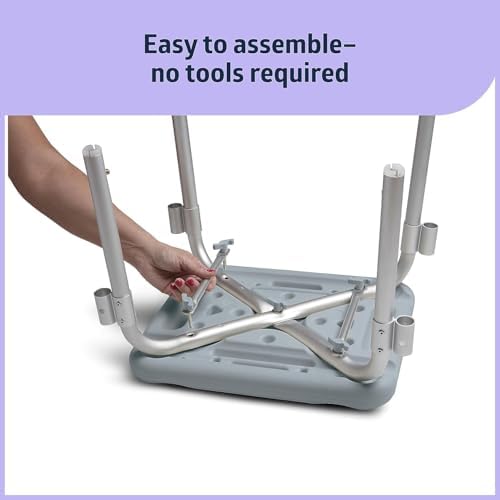 Medline Bath Bench Shower Seat with Padded Armrests, Ideal for Bathtubs, Robust Support up to 350 lbs., Comfortable and Durable