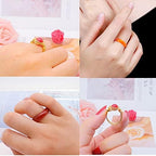 CJIAYUJEW 2PCS Carnelian Rings Gemstone Band Healing Ring for Women Carnelian Smooth Round Donut Ring