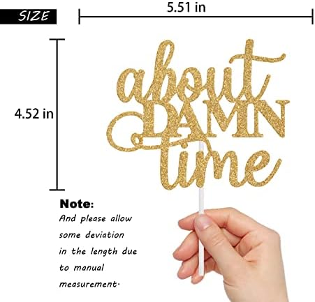 Gold Glitter About Damn Time Cake Topper, Wedding Cake Toppers, About Damn Time Wedding Cake Toppers Funny, Bridal Shower Decor, Bachelorette Party Decorations, Wedding Shower Decorations