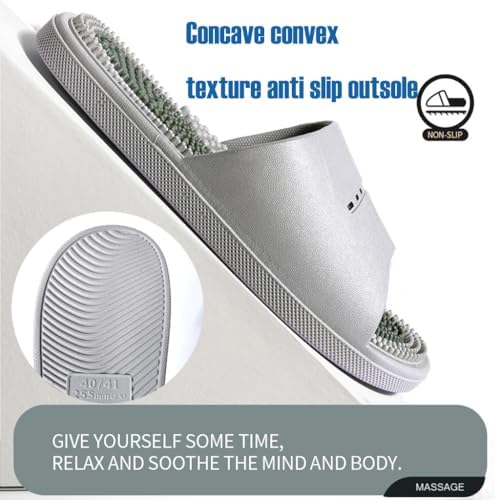 Men's Massage Slippers,Women Summer Indoor Home and Household Anti Slip Bathroom Slippers,Acupoint Massage Slippers Sandals(Size:EU 36/37,Color:Blue Powder)