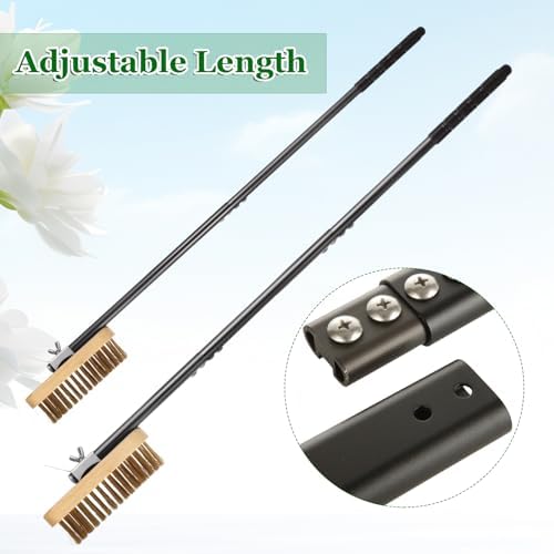 Pizza Oven Brush with Scraper,Grill Brush, Pizza Brush for Pizza Oven, 47.2 Inch Long Handle, Detachable Swivel Head Adjustable for Pizza Oven