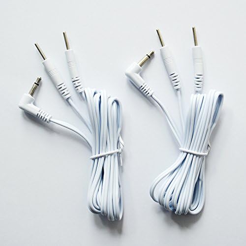 DC 3.5mm Length 60'' Electrode Wires for Tens EMS Machine 2-pin Cables Standard Connection 3.5mm Reusable 2mm Plug in Long-Life Massage Machine, Pack of 2
