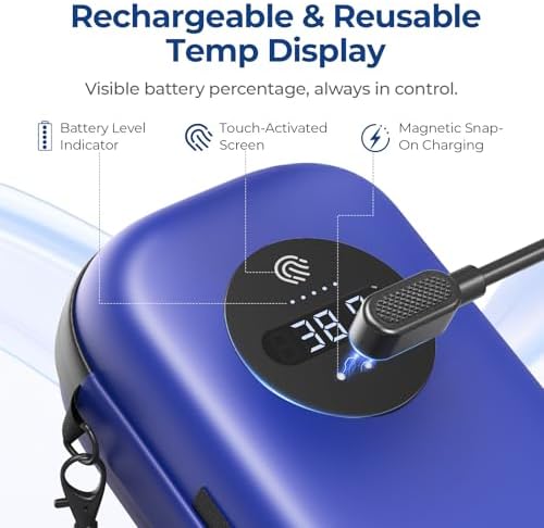 AUVON Insulin Cooler Travel Case with Rechargeable Temp Display, Insulin Pen Cooler Travel Case with 2 x 160g TSA Approved Ice Packs, Waterproof Insulated Cooler Bag for Daily Use & Trip