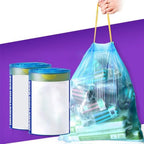 TopHomer 100 Pcs Blue Thickened Drawstring Rubbish Tip Refuse Sacks Garbage Bags with Point-Break Design for Indoor & Outdoor Use (45 * 50cm)