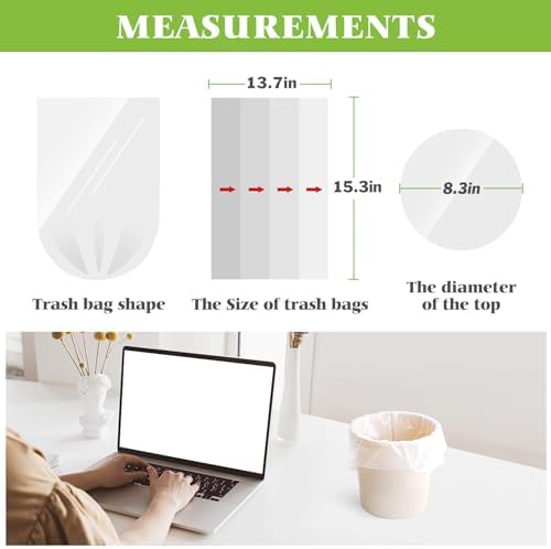 Teivio 1 Gallon 260 Counts Strong Clear Trash Bags Garbage Bags,Mini Waste Basket Liners,Tiny Bathroom Trash Can Bin Liners,Small Plastic Bags for Home Office Kitchen Car Bedroom Dog waste Baby Diaper