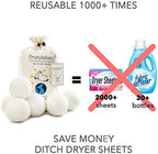 Friendsheep Wool Dryer Balls, Organic Reusable Fabric Softener Alternative for Laundry, Handmade, Fair Trade, Hypoallergenic, Eco-Friendly, Plastic-Free (6 Pack XL – Creamy White)