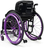 Lightweight Sports Wheelchair Foldable Adult Wheelchair Aluminium Wheelchair All Terrain Wheelchair for Youth, Adults, Elderly(Seat Width 42cm,Purple (B))