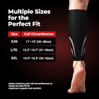 Calf Compression Sleeves for Men & Women (1 Pair), Footless Compression Socks for Leg Support, Shin Splints, Running, Fitness, Travel, Breathable Nylon & Spandex Calf Sleeves, Black