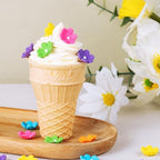Edible Flowers Cake Decorations 48 Count Blossoms Royal Icing Decorations Daisy Sugar Wedding Flowers for Baking Cupcakes Ice Cream Waffles Cookies Birthday Cake