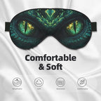 Abstract Green Dinosaur Eyes Sleep Mask Eye Mask with Adjustable Strap Eye Sleep Shade Cover Blocks Light for Women Men Airplane Travel Nap