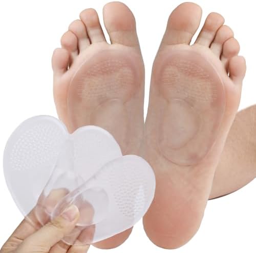 1 Pair Ball of Foot Silicone Cushions Arch Support Half Insoles Anti-Slip Forefoot Pad High Heels Feet Care Inserts 6.8 * 10cm Thickness 0.8cm