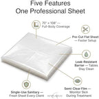 APPEARUS Extra Large Disposable Body Wrap Sheets 70x108 Pre-Cut Professional Plastic Film Liners for Spa Salon Moisturizing Skin Application 24 Count