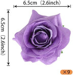 Rsstarxi 9 Pack Artificial Roses Cake Topper DIY Wedding Roses Artificial Flowers Cake Decorations for Bridal Shower Birthday Wedding Anniversary Party Decorations Purple