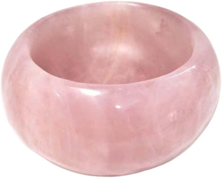 Meditation Home Natural Crystal Bowl Rose Quartz Crystal Bowl for Home Decor Meditation Gift (Size : 1pcs)
