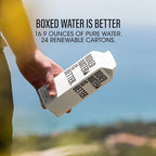 Boxed Water 16.9 oz. (24 Pack) – A Sustainable Alternative — Better Than Premium Plastic Bottles — Purified Drinking Water in Plant-Based Cartons – BPA-Free, Refillable & Recyclable Cartons
