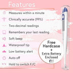 Digital Basal Body Thermometer, 1/100th Degree High Precision, Quick 60-Sec Reading, Memory Recall, Accurate BBT Thermometer for Natural Ovulation Tracking by iProven