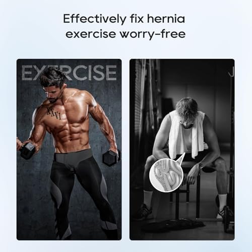 Hernia Belts for Men Inguinal, Hernia Support for Women and Men, Hernia Truss for Left or Right Side, Groin Belt, Adjustable Waist Strap with Removable Compression Pads