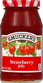 Smuckers Strawberry Jelly, Made with Real FruitJuice, 12 oz Glass Jar (Pack of 1)