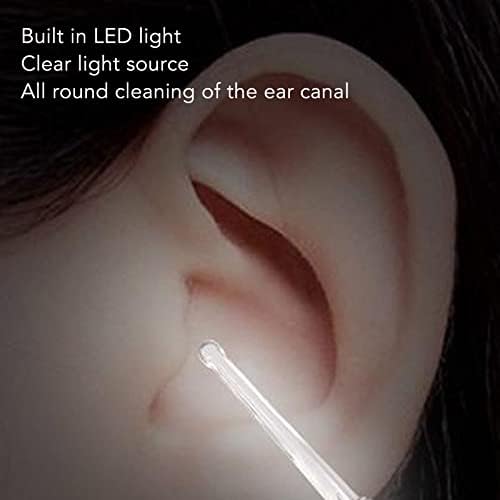 Electric Ear Suction Device, Portable Automatic Electric Vacuum Ear Pick Ear Cleaner Earwax Remover with LED Light for Earwax Removal, Soft Prevent Ear Pick Clean Tools Set (Black)