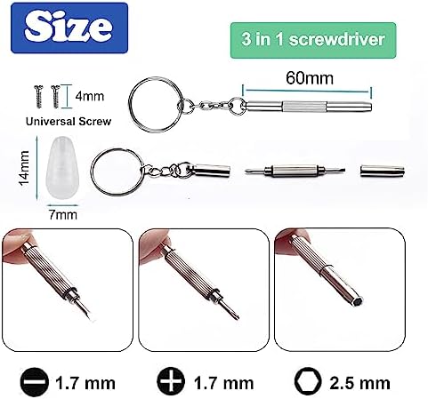 Eyeglasses Nose Pads, 5 Pairs Soft Silicone Air Chamber Glasses Nose Pads Replacement Kit, 3 in 1 Mini Screwdriver Glasses Repair Kit with Screws, Nose piece/Nose Pads for Glasses Sunglasses