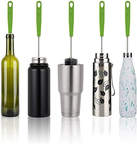 Long Bottle Brush, 17 in Bendable Cleaner Brushes for Cleaning Neck Beer Bottles, Wine, Baby Bottles, Water Bottles, Tumblers, Flask, Bird Feeder, Vase, Pipes and Brewing Supplies Black/1Pack