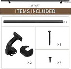 Handrails for Indoor Stairs,Deck,Slope,Modern Aluminum Handrail Set, Wall Mounted, with Zink-Alloy Brackets Aluminium Railing System,Rust Free. (Matte Black, 2 FT)