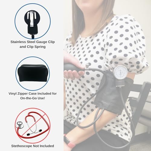 HCS Extra Large Blood Pressure Cuff, Manual - Adult BP Cuffs - XL Manual Blood Pressure Cuff Arm Monitor - Aneroid Sphygmomanometer - Medical Grade, Home Use, Elderly Care - w/Carrying Case