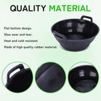 4 Pack 3.1 Gallon Rubber Feed Pan with Handle,Multi-Purpose Flexible Rubber Bucket Pan,Animal Feeding Trough & Dust Bath Container for Horses,Goats,Chickens,Pig,Farm,Garden,DIY
