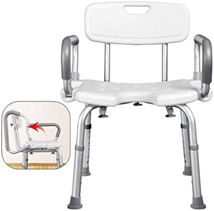 Bathroom Stool,Bath Bathroom Stool,Shower Chair with Padded Armrests and Back,White Bathtub Lift Chair with Arms,for Handicap,Disabled,Seniors and Elderly
