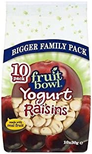 Fruit Bowl Fruit Flakes Raisins with Yogurt Coating (10x30g) - Pack of 6