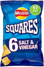 Walkers Squares Salt & Vinegar 6 x 22g
