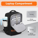 Smart Suitcase-style Laptop Backpack, 25L / 35L Practical Travel Bag for Work, Leisure & Flight, Luggage-Style Commuter Pack (Black, 25L)