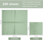 300 Count Sage Green Beverage Napkins,2-Ply Green Cocktail Napkins,Disposable Sage Green Party Napkins for Dinner Wedding Birthday Party