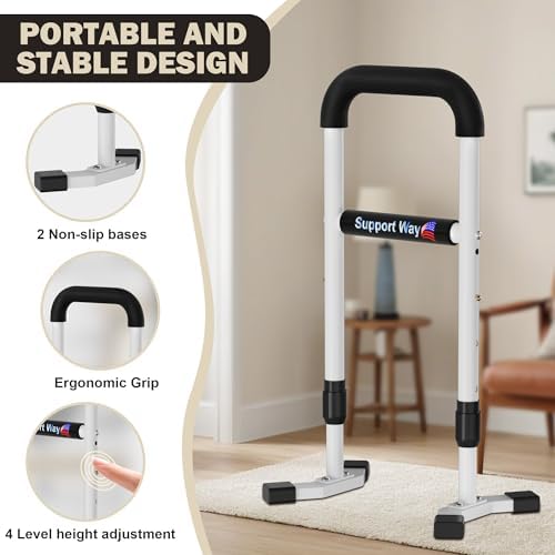 Stand Assist Aid Plus, 20-26.8" Adjustable Steel Standing Aid for Seniors & Elderly, Lift Assist Device to Get Up from Floor, Kneeling, or Low Seats,White