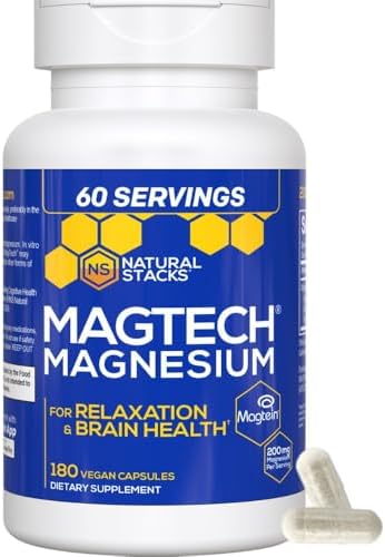 Natural Stacks Magtech Magnesium Value Bundle - 3 Forms of Magnesium - Featuring Magtein L-Threonate - Supports Relaxation and Brain Health* - 270 Total Capsules