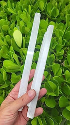 Two (2) Selenite Wand Stick 8-10 Inches Long - 0.5 to 1 inch Wide - Rough Stick - Healing Stone